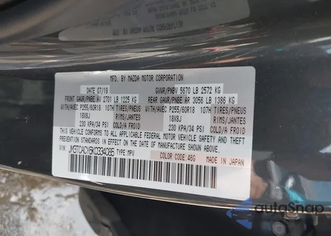 2019 Mazda Cx-9 Touring from USA, damaged, VIN JM3TCACY6K0334085